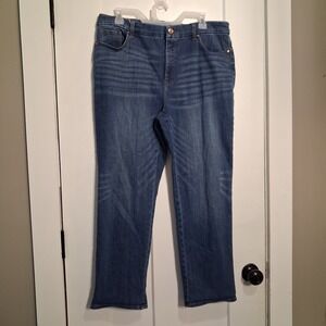 Chicos So Slimming Girlfriend Slim Leg Crop Jeans Blue Size 2.5 Regular 14R